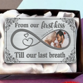 Personalized Couple Aluminum Wallet Card - Upload Photo - Gift Idea For Couple/Him/Her - From Our First Kiss Till Our Last Breath