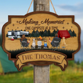 Personalized Camping Wooden Sign - Couple/Parents with Up to 2 Children & 3 Pets - Gift Idea For Camping Lovers - Making Memories One Campsite At A Time