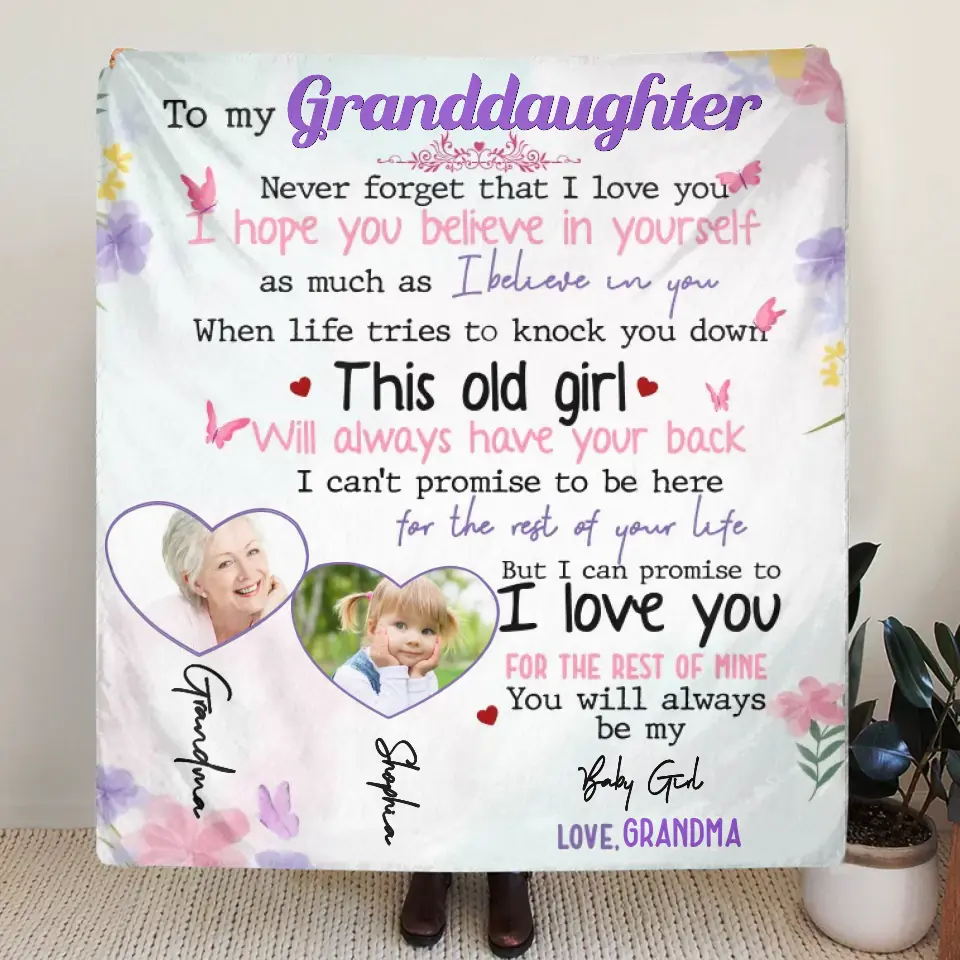 Personalized To My Granddaughter Grandson Quilt/Fleece Throw Blanket - Gift For Grandchildren