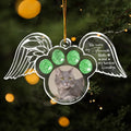 Personalized Memorial Paw Wings Acrylic Ornament - Memorial Gift Idea For Pet Lover - Upload Photo - You Were My Favorite Hello And My Hardest Goodbye
