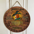 Personalized Witch Circle Wooden Sign - Halloween Gift Idea For Witch Lovers - Do Not Disturb Magic In Progress