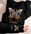 Personalized Grandma Mom Butterfly Sweater - Gift Idea For Grandma/Mother - Up to 10 Kids