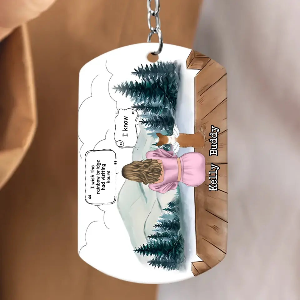 Custom Memorial Dog Mom Aluminum Keychain - Up to 4 Dogs - Memorial Gift Idea For Dog Owners - Don't Cry For Me Mom! I'm Ok