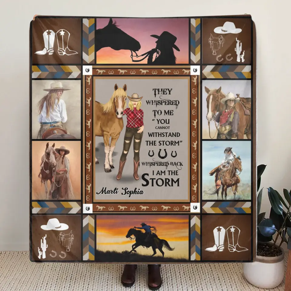 Personalized Horse Girl Quilt/Fleece Throw Blanket - Gift Idea For Girl/Horse Lovers - They Whispered To Me
