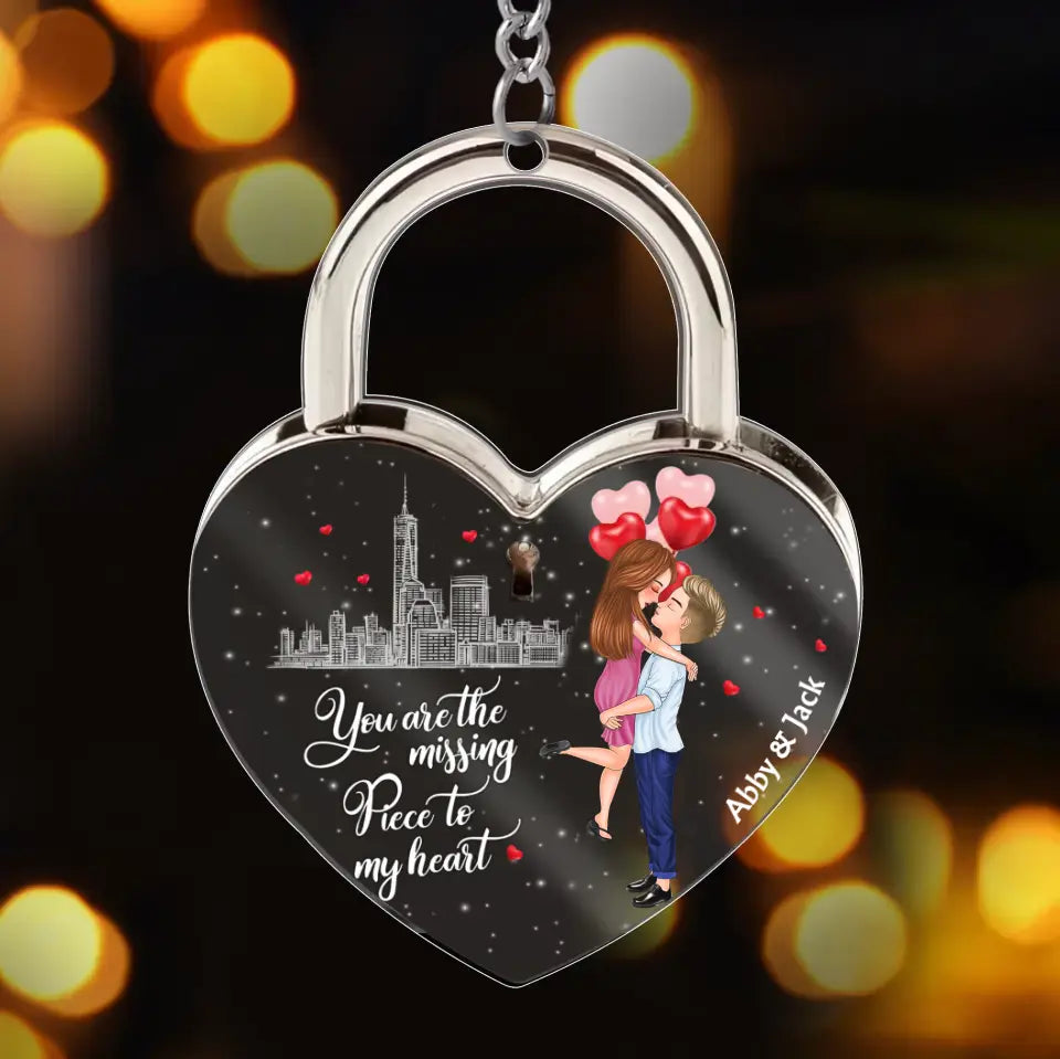 Personalized Couple Acrylic Keychain - Gift Idea For Couple/Him/Her - You Are The Missing Piece To My Heart