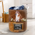 Personalized Dog Laundry Basket - Gift for Pet Lover - Upload Photo - Laundry Today Or Naked Tomorrow