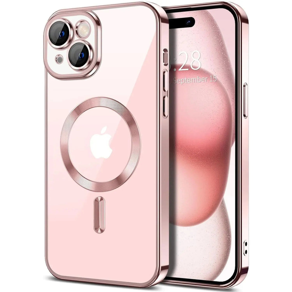 Entronix [Magnetic] Case Compatible with iPhone 15 Plus - [Clear Back] Luxury Glossy Cover
