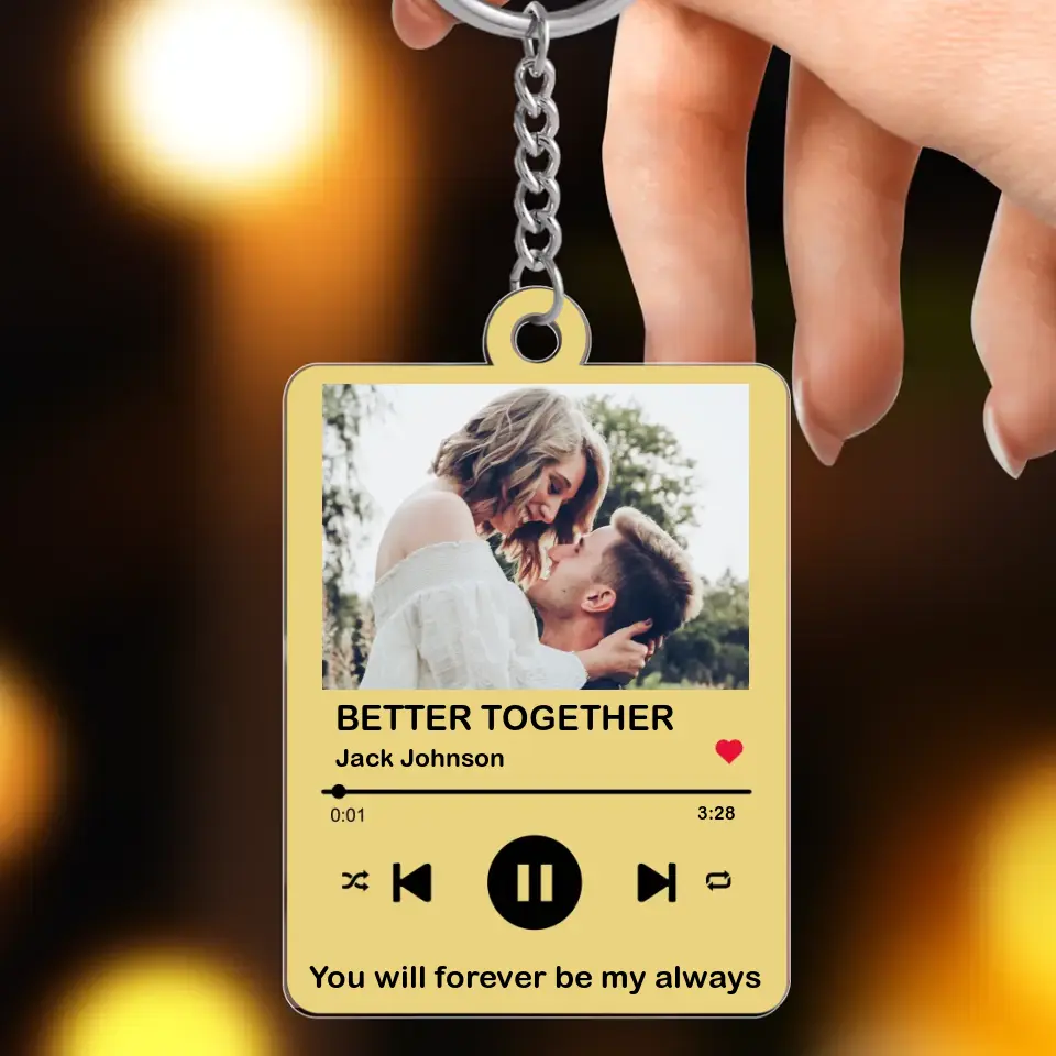 Personalized Couple Photo Acrylic Keychain - Valentine's Day Gift for Couple - Better Together