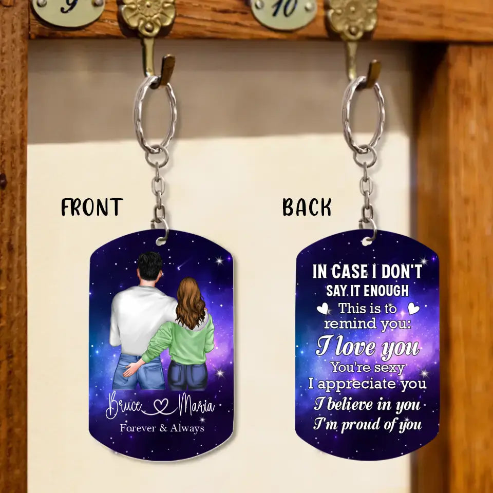 Personalized Couple Aluminum Keychain - Gift Idea For Couple/Him/Her/Wife - I Love You