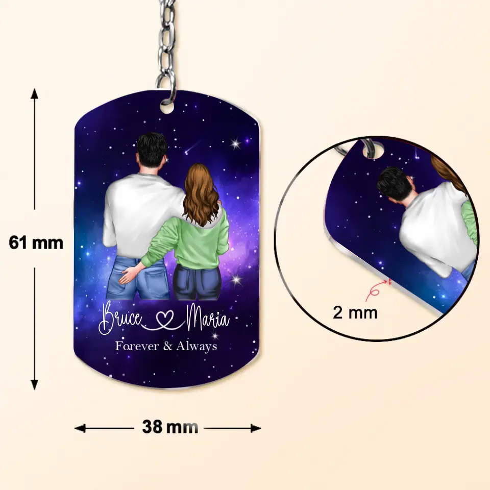 Personalized Couple Aluminum Keychain - Gift Idea For Couple/Him/Her/Wife - I Love You