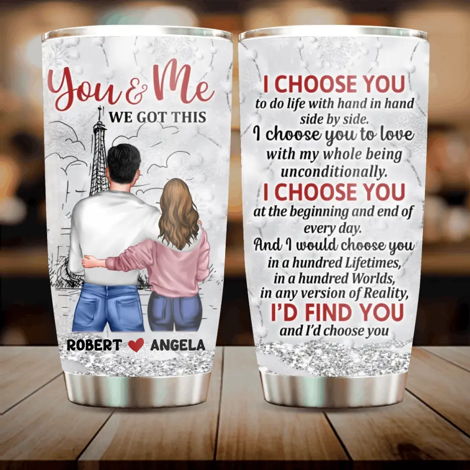 Personalized Couple Tumbler - Gift Idea For Couple/Him/Her/Valentine's Day - I Choose You