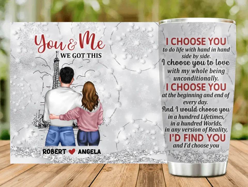 Personalized Couple Tumbler - Gift Idea For Couple/Him/Her/Valentine's Day - I Choose You