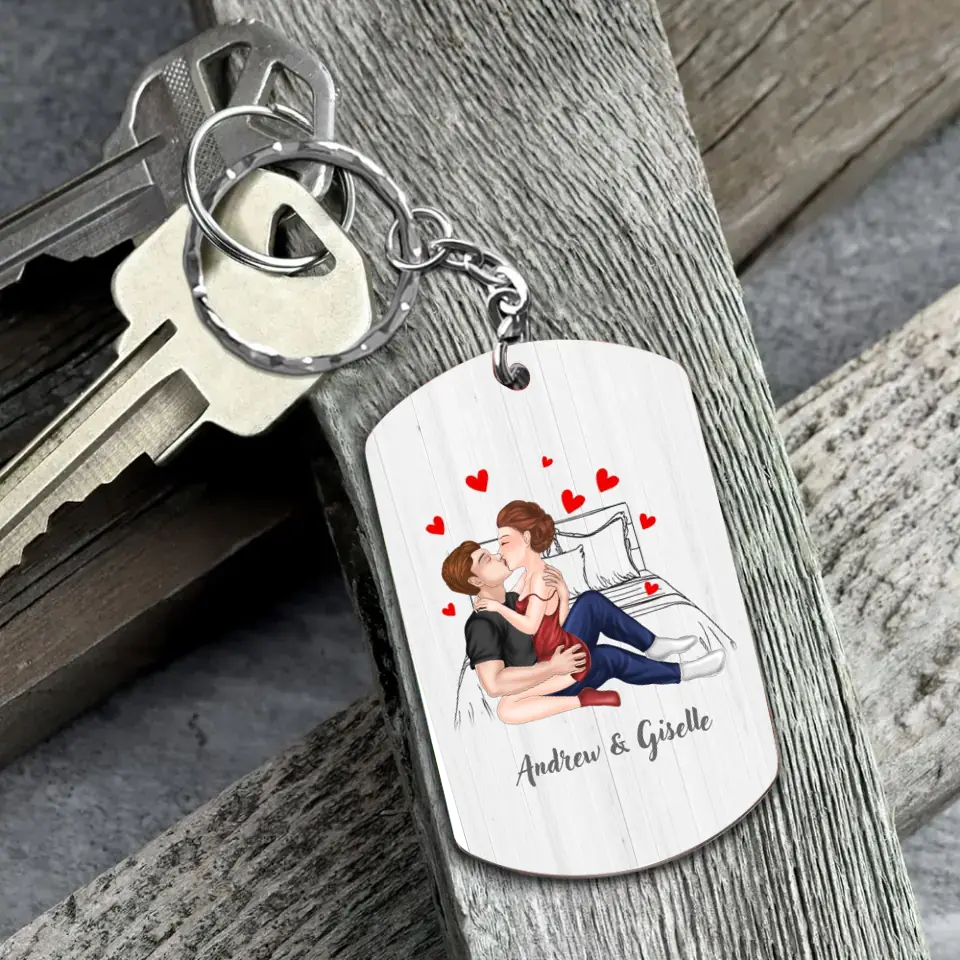 Personalized Couple Aluminum Keychain - Gift Idea For Couple/Him/Her/Wife - I Love You With All My Boobs