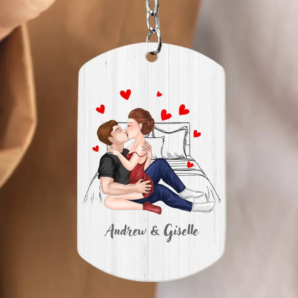 Personalized Couple Aluminum Keychain - Gift Idea For Couple/Him/Her/Wife - I Love You With All My Boobs