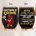 Personalized Couple Wine Tumbler - Gift Idea For Him/Her/Valentines - Partners In Crime
