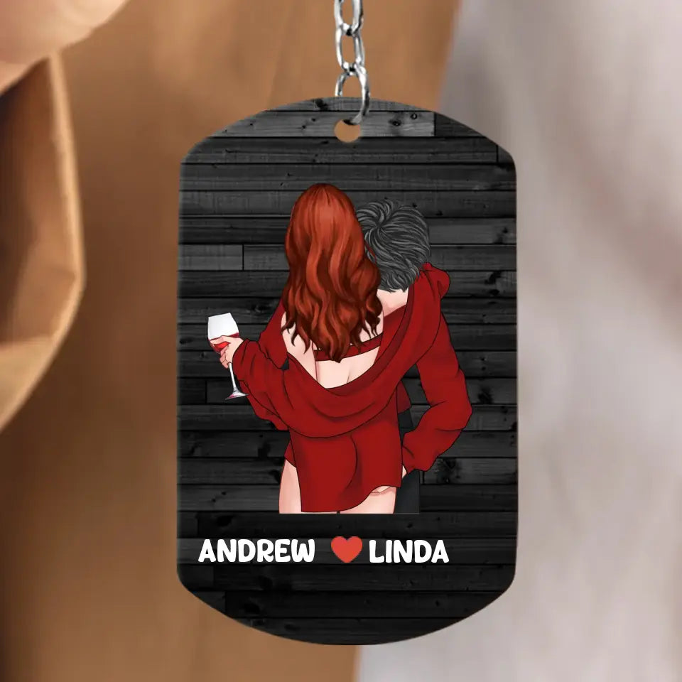 Personalized Couple Aluminum Keychain - Gift Idea For Couple/Him/Her/Wife - Drive Safe Handsome I Need You Here