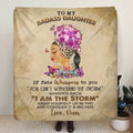 Personalized To My Badass Daughter Fleece Throw Blanket/Quilt - Gift Idea For Daughter - Wrap Yourself Up In This And Consider It A Big Hug
