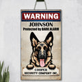 Personalized Warning Dog Rectangle Wooden Sign - Gift Idea For Dog Lover - Protected By Bark Alarm