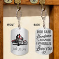 Personalized Riding Couple Aluminum Keychain - Gift Idea For Couple/Her/Him - Ride Safe Handsome
