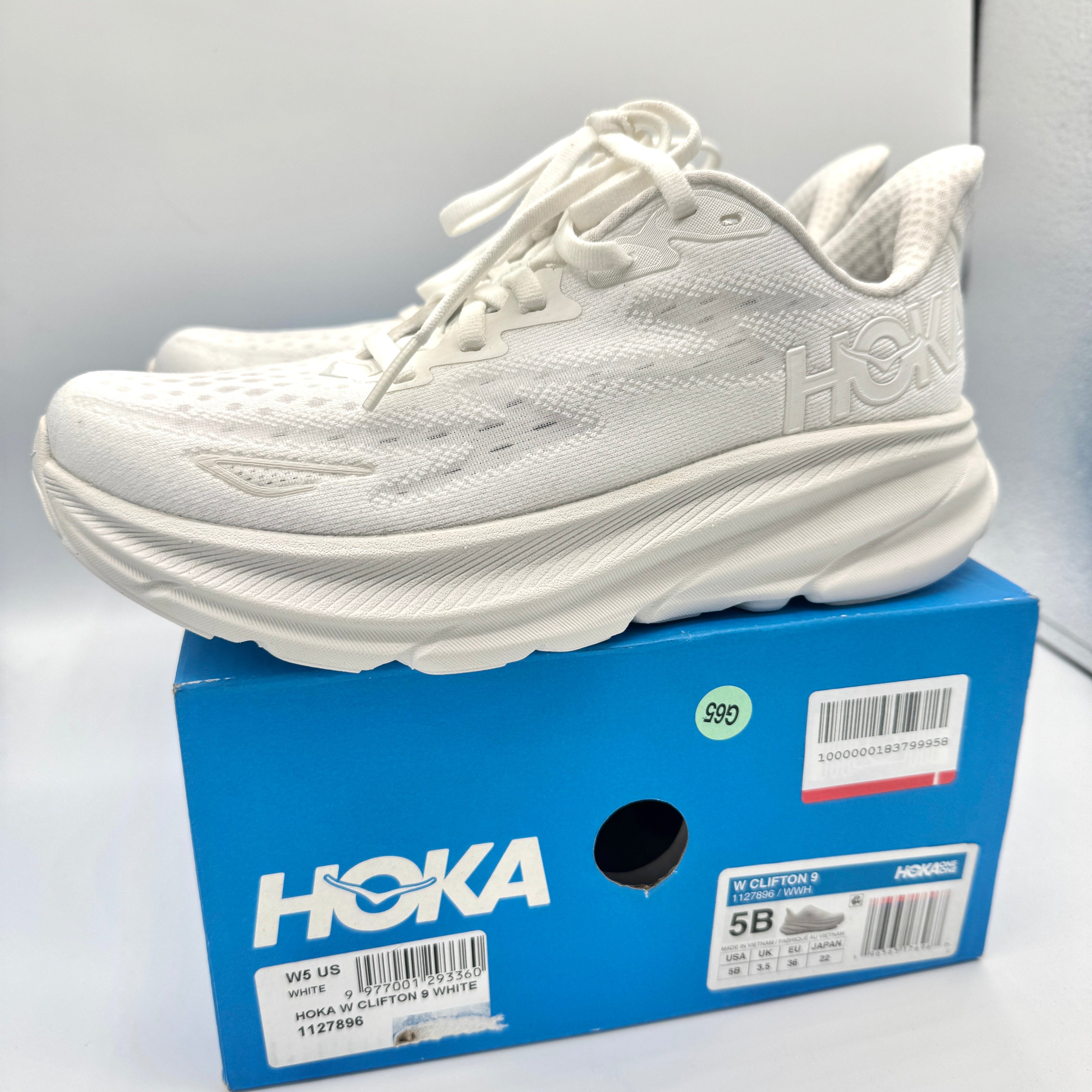 Hoka Clifton 9 White Women’s Running Shoes Athletic Sneakers