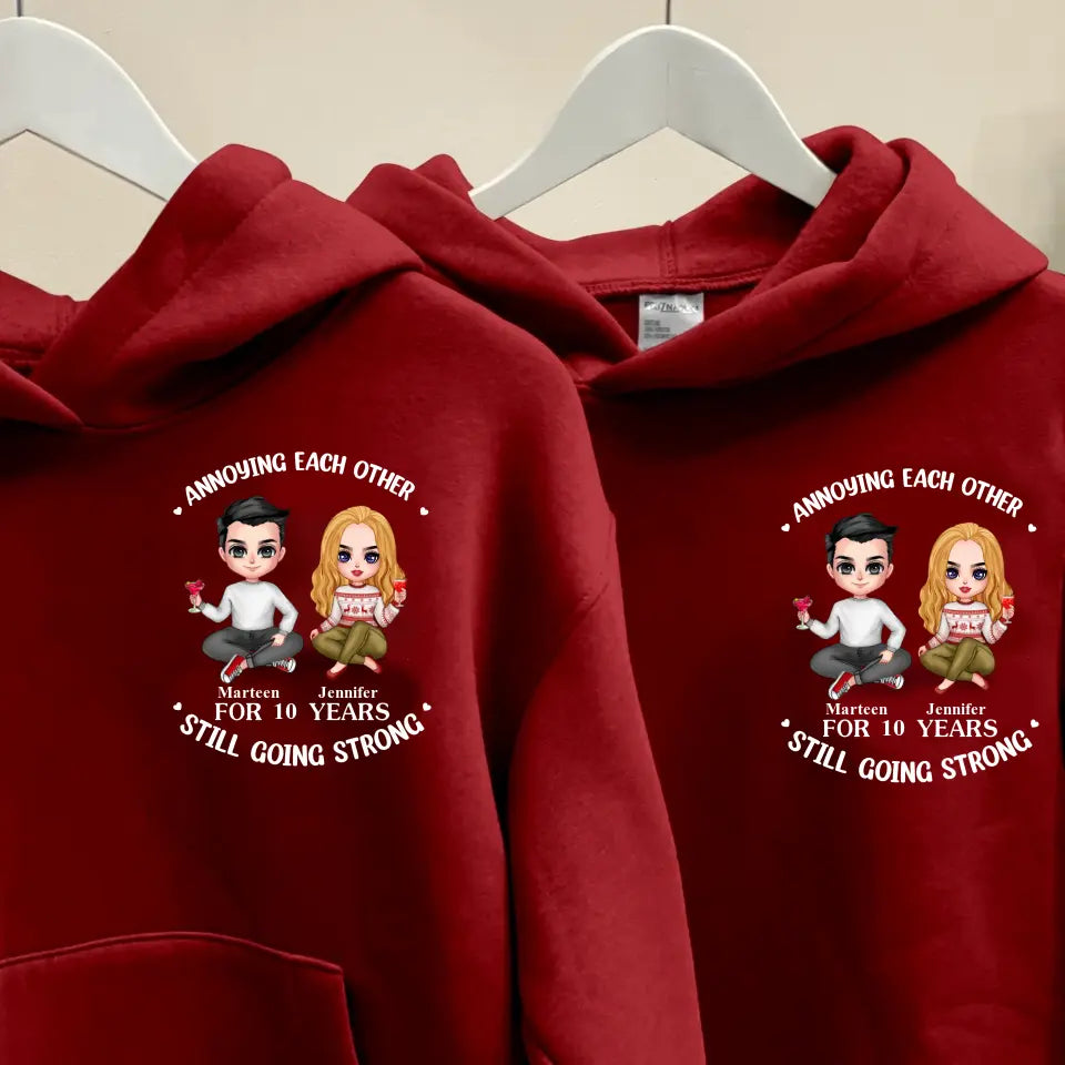 Personalized Couple Hoodie - Valentine's Day Gift Idea for Couple - Annoying Each Other & Still Going Strong