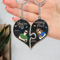 Personalized Couple Wooden Keychain - Valentine's Day Gift Idea for Couple - You're My Missing Piece
