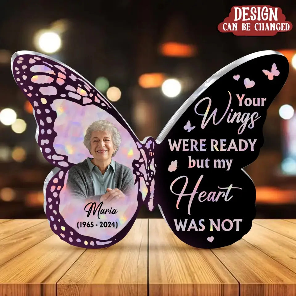 Personalized Memorial Photo Butterfly Acrylic Plaque - Memorial Gift Idea For Loss Of Loved One - Those We Love Don't Go Away