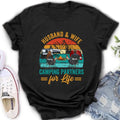 Personalized Camping Shirt/Hoodie - Couple With Up to 2 Children & 3 Pets - Camping Lovers Gift Idea - Husband & Wife Camping Partners For Life