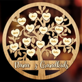 Personalized Grandkids 2 Layered Wooden Art - Gift Idea For Family/Grandparents - Up to 15 Names