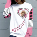 Personalized Pet Photo AOP Sweater - Mother's Day Gift for Dog/Cat Lovers - The Road To My Heart Is Paved With Paw Prints