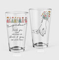 Personalized Grandma's Garden Pint Glass - Up to 6 Kids - Gift Idea For Grandma/Mom/Mother's Day - Thank You For Helping Us Bloom & Grow