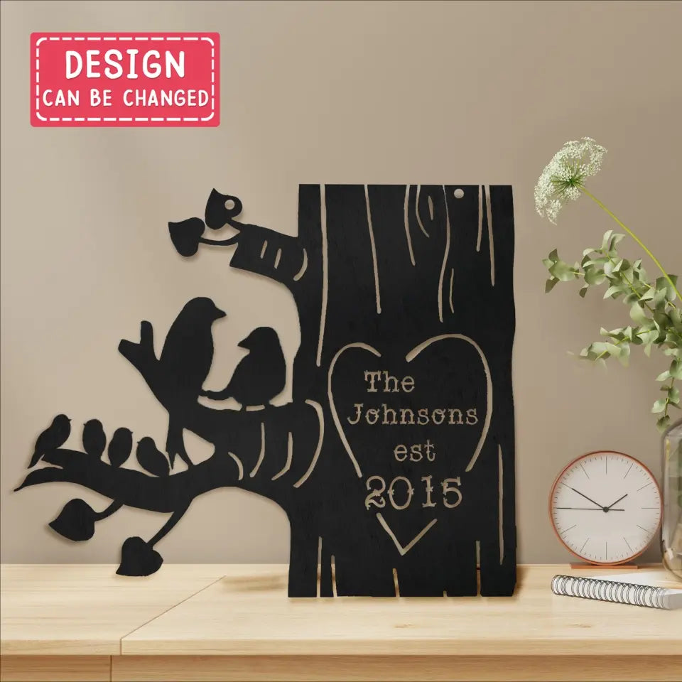 Personalized Couple/Family Metal Sign - Couple/Parents With Up to 4 Kids - Gift For Couple