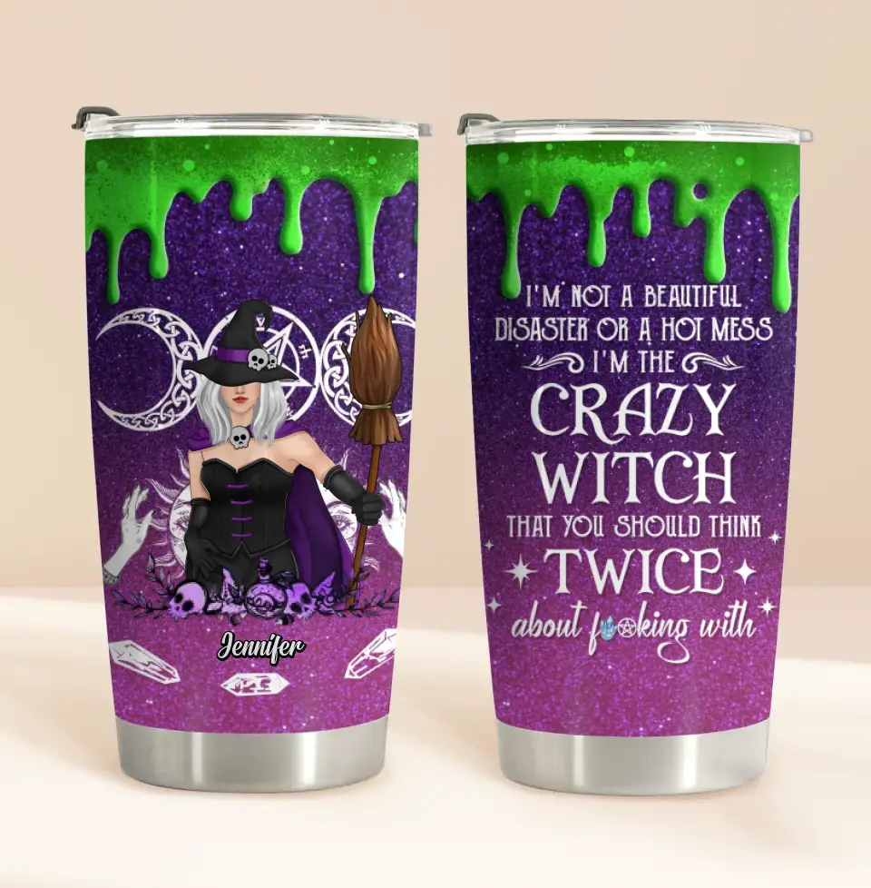 Personalized Witch Tumbler - Gift Idea For Halloween/Witch Lovers - You Should Think Twice About Fucking With