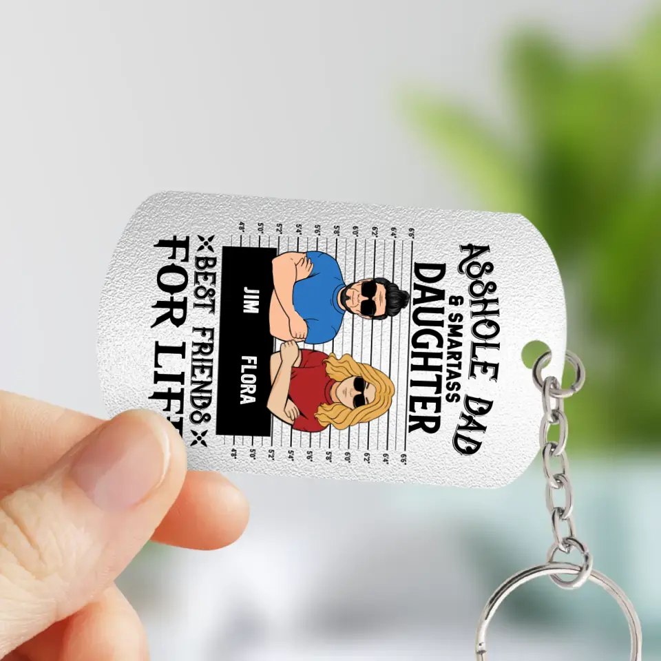 Personalized Dad/Mom And Daughter/Son Aluminum Keychain - Gift Idea For Father's Day From Daughter/Son - Like Father Like Daughter Oh Crap
