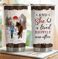 Personalized Horse Girl Tumbler - Up to 4 Horses - Gift Idea For Horse Lover - And She Lived Happily Ever After