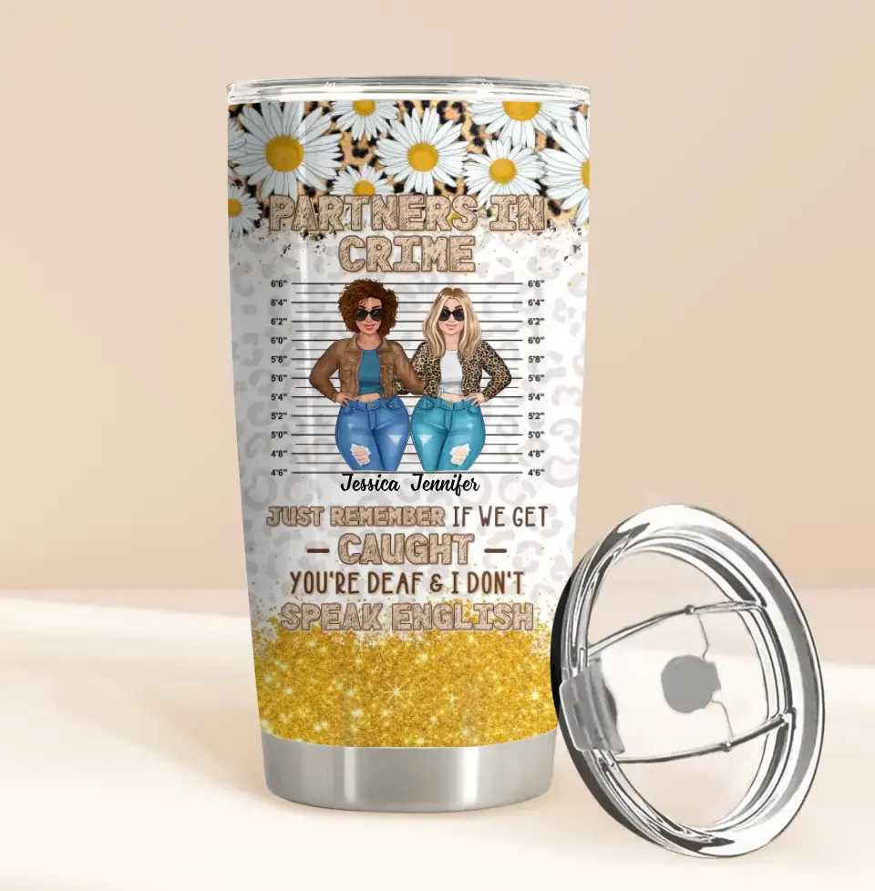 Personalized Besties Tumbler - Gift Idea For Friends/Sisters/Besties - Partners In Crime