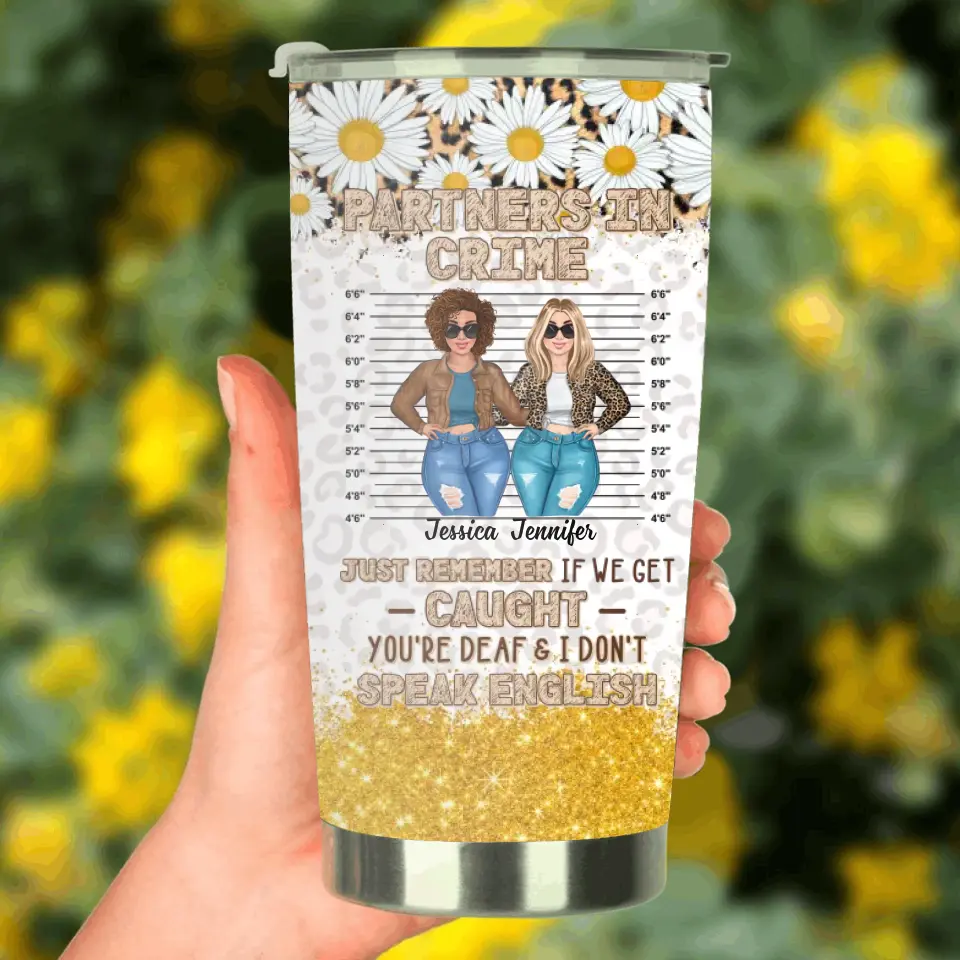 Personalized Besties Tumbler - Gift Idea For Friends/Sisters/Besties - Partners In Crime