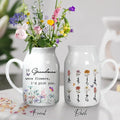 Personalized Grandma Mom Ceramic Flower Vase - Up to 8 Kids - Gift Idea For Grandma/Mum/Mother's Day - If Grandma Were Flowers I'd Pick You