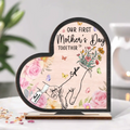 Personalized Mom Wooden Plaque - Up to 5 Kids - Mother's Day Gift Idea - Our First Mother's Day Together