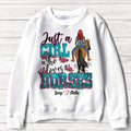 Personalized Horse Mom AOP Sweater - Gift Idea For Horse Lover - Just A Girl Who Loves Horses