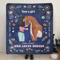 Personalized Horse Girl Quilt/Fleece Throw Blanket - Gift Idea For Horse Lover - Just A Girl Who Loves Horses