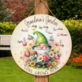 Personalized Grandma's Garden Circle Wooden Sign - Mother's Day Gift Idea For Grandma/Mother