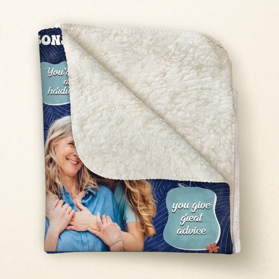 Personalized Photo Quilt/Fleece Throw Blanket - Mother's Day Gift Idea for Mom/Grandma - 10 Reasons Why I Love You