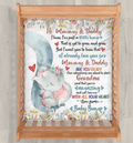 Personalized Elephant Quilt/Fleece Throw Blanket - Gift Idea For New Mom/Dad - Hi Mommy Daddy
