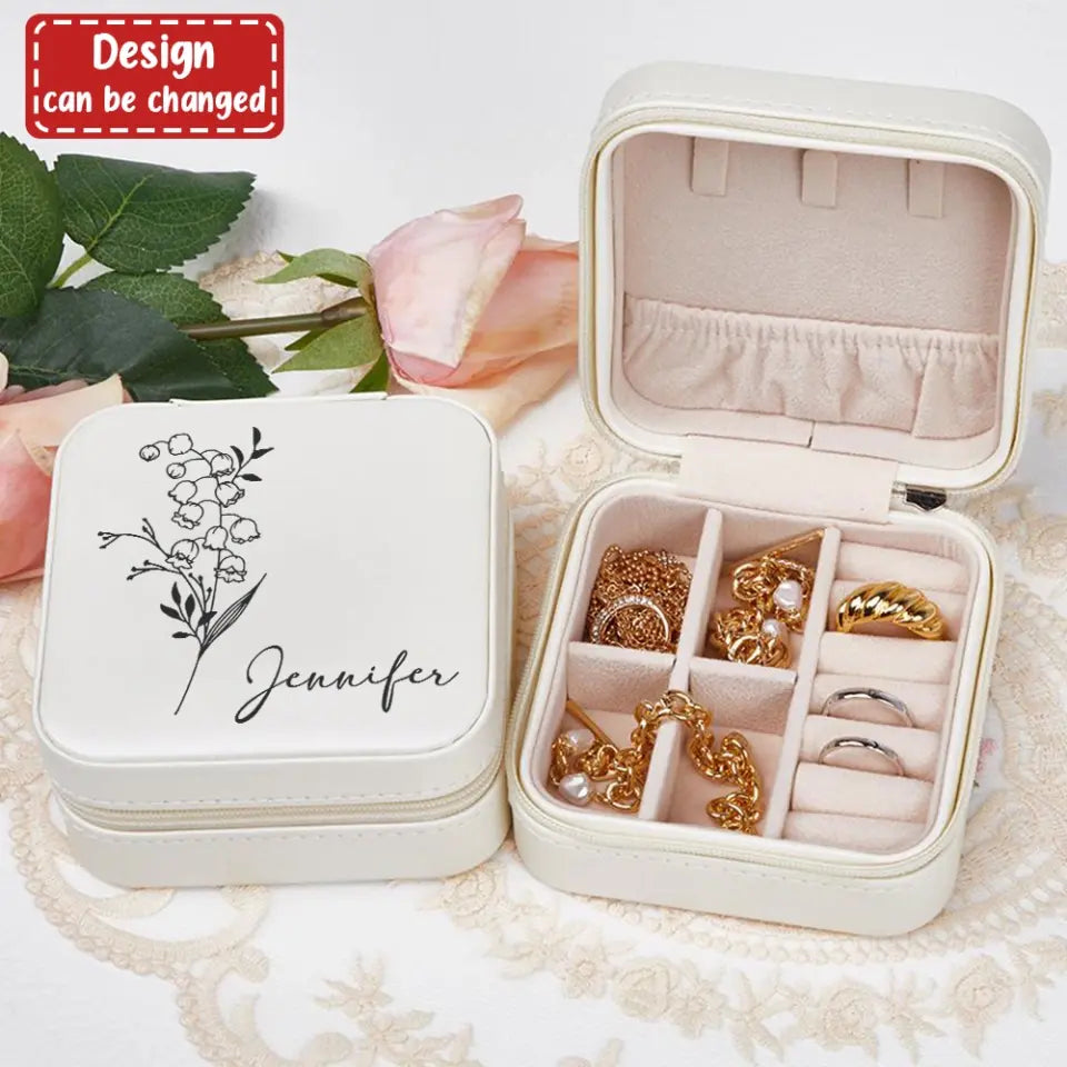Personalized Birth Flower Jewelry Box - Gift Idea for Mother's Day/Birthday