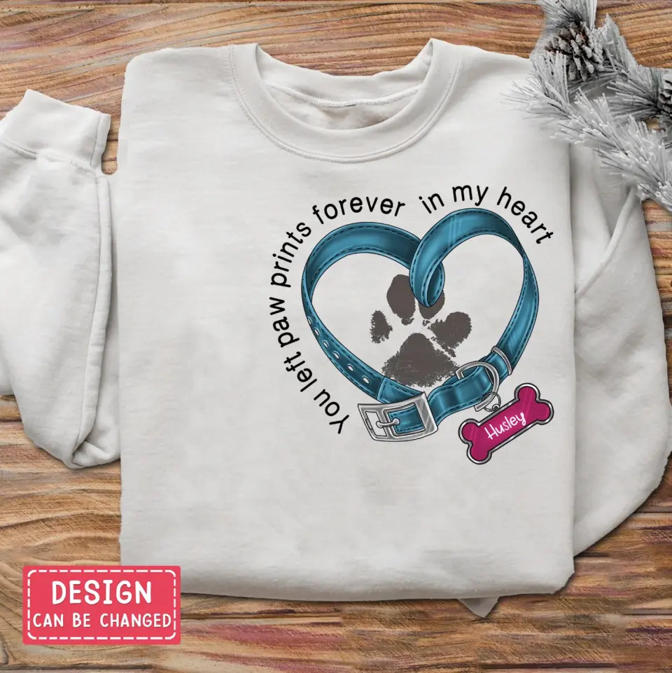 Personalized Dog Sweater - Gift Idea For Dog Lover/Mother's Day/Father's Day - You Left Paw Prints Forever In My Heart