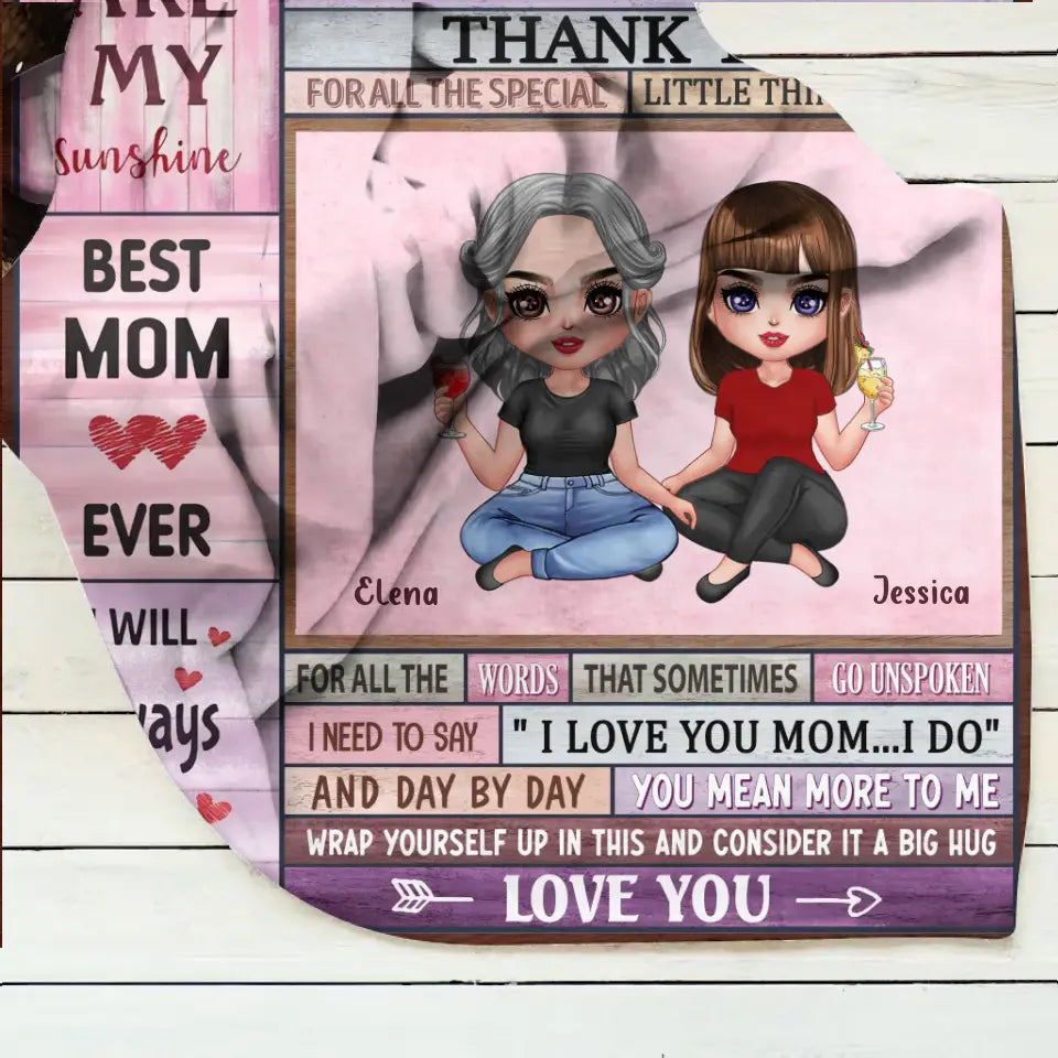 Personalized To My Mom Quilt/Fleece Throw Blanket - Mother's Day Gift Idea To Mom - For All The Times That I Forget To Say Thank You