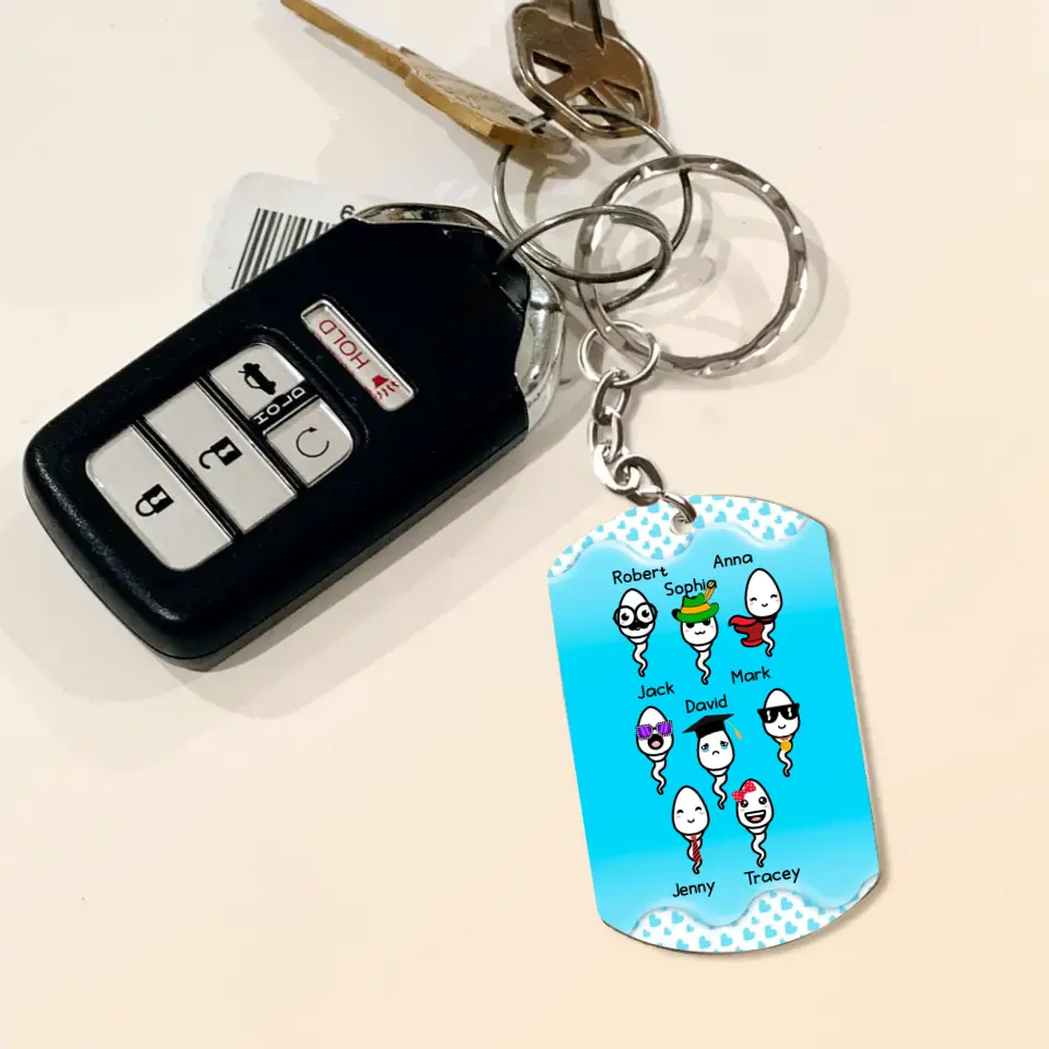 Personalized Sperms Aluminum Keychain- Up to 8 Sperms - Gift Idea For Mother's Day - Thanks For Not Swallowing Us Happy Mother's Day