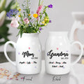 Personalized Mom Grandma Ceramic Flower Vase - Mother's Day Gift For Mom/Grandma/Great Grandma