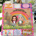Personalized Mom & Daughter Quilt/Fleece Throw Blanket - Mother's Day Gift Idea To Mom - Mother & Daughter Forever Linked Together